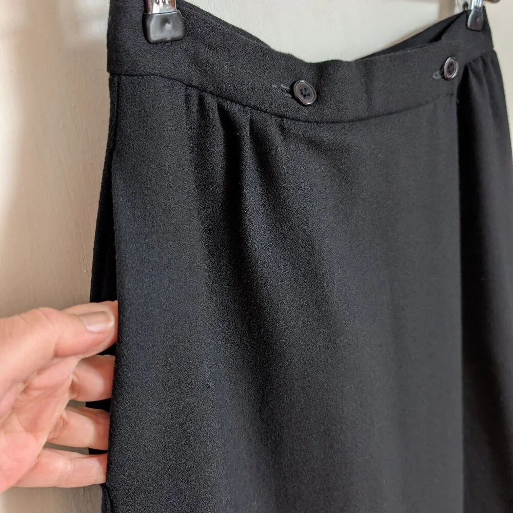 VTG Adolfo Sport wool crepe black skirt - Picture 4 of 17